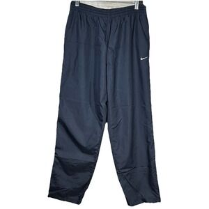 Nike Vintage 90s Blue Lined Sewn Swoosh Nylon Windbreaker Track Pants Size L‎